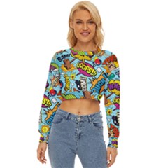 Comic Elements Colorful Seamless Pattern Lightweight Long Sleeve Sweatshirt by Amaryn4rt