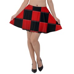 Black And Red Backgrounds- Velvet Skater Skirt by Amaryn4rt