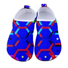 Blue Bee Hive Pattern Kids  Sock-style Water Shoes by Amaryn4rt