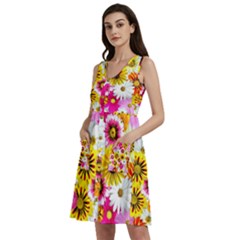 Flowers Blossom Bloom Nature Plant Sleeveless Dress With Pocket by Amaryn4rt