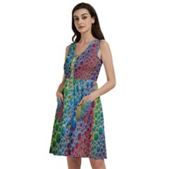 Bubbles Rainbow Colourful Colors Sleeveless Dress With Pocket by Amaryn4rt