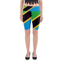 Flag Of Tanzania Yoga Cropped Leggings by Amaryn4rt