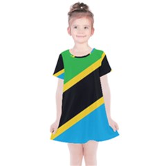 Flag Of Tanzania Kids  Simple Cotton Dress by Amaryn4rt