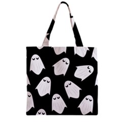 Ghost Halloween Pattern Zipper Grocery Tote Bag by Amaryn4rt