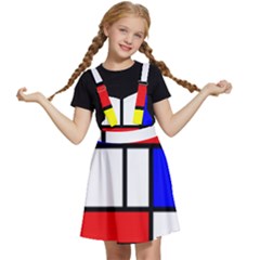 Mondrian-red-blue-yellow Kids  Apron Dress by Amaryn4rt