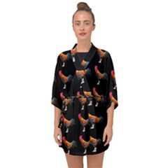 Background-pattern-chicken-fowl Half Sleeve Chiffon Kimono by Amaryn4rt