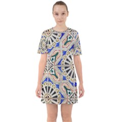 Ceramic-portugal-tiles-wall- Sixties Short Sleeve Mini Dress by Amaryn4rt