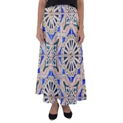 Ceramic-portugal-tiles-wall- Flared Maxi Skirt by Amaryn4rt