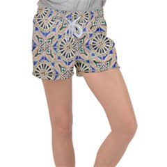 Ceramic-portugal-tiles-wall- Women s Velour Lounge Shorts by Amaryn4rt