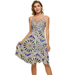 Ceramic-portugal-tiles-wall- Sleeveless Tie Front Chiffon Dress by Amaryn4rt