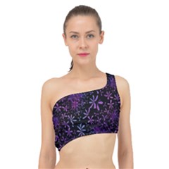 Retro-flower-pattern-design-batik Spliced Up Bikini Top  by Amaryn4rt