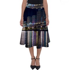 Cleveland Building City By Night Perfect Length Midi Skirt by Amaryn4rt