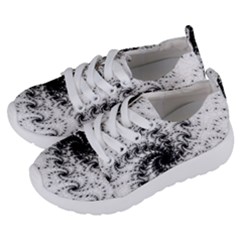 Fractal Black Spiral On White Kids  Lightweight Sports Shoes by Amaryn4rt