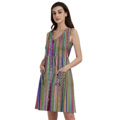 Striped-stripes-abstract-geometric Sleeveless Dress With Pocket by Amaryn4rt