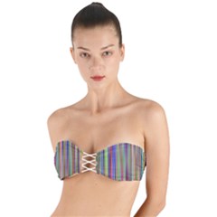 Striped-stripes-abstract-geometric Twist Bandeau Bikini Top by Amaryn4rt