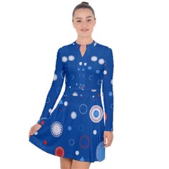 Christmas Pattern Tree Design Long Sleeve Panel Dress by Amaryn4rt