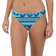 Blue Christmas Vintage Ethnic Seamless Pattern Band Bikini Bottoms by Amaryn4rt