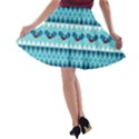 Blue Christmas Vintage Ethnic Seamless Pattern A-line Skater Skirt View2