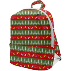 Christmas-papers-red-and-green Zip Up Backpack by Amaryn4rt