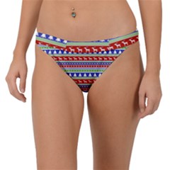 Christmas-color-stripes Pattern Band Bikini Bottoms by Amaryn4rt