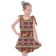 Beautiful-knitted-christmas-pattern Xmas Kids  Tie Up Tunic Dress by Amaryn4rt