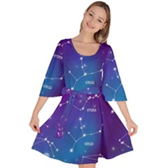 Realistic-night-sky-poster-with-constellations Velour Kimono Dress by Amaryn4rt