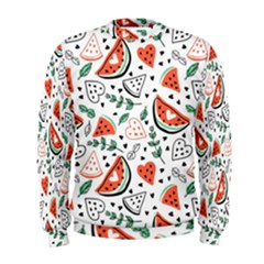 Seamless-vector-pattern-with-watermelons-mint Men s Sweatshirt by Amaryn4rt