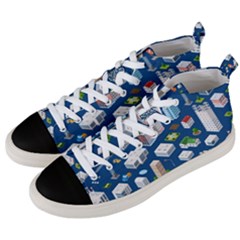 Isometric-seamless-pattern-megapolis Men s Mid-top Canvas Sneakers by Amaryn4rt