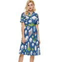 Isometric-seamless-pattern-megapolis Button Top Knee Length Dress View1