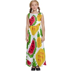 Watermelon-pattern-se-fruit-summer Kids  Satin Sleeveless Maxi Dress by Amaryn4rt