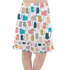 Cute-seamless-pattern-happy-kitty-kitten-cat Fishtail Chiffon Skirt by Amaryn4rt