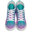 Pink And Turquoise Glitter Men s Hi-Top Skate Sneakers View1