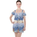 Winter Sports Ski Winter Snow Ruffle Cut Out Chiffon Playsuit View1