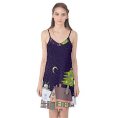 House Tree Man Moon Night Stars Camis Nightgown  by Pakjumat