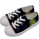 House Tree Man Moon Night Stars Kids  Low Top Canvas Sneakers View2