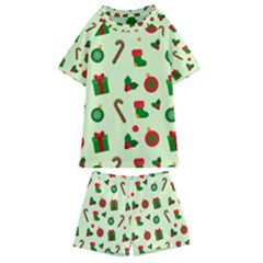 Festive Background Holiday Background Kids  Swim T-shirt And Shorts Set by Pakjumat