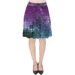 Digital Abstract Party Event Velvet High Waist Skirt by Pakjumat