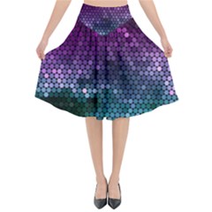 Digital Abstract Party Event Flared Midi Skirt by Pakjumat