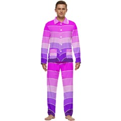 Pink Rainbow Purple Design Pattern Men s Long Sleeve Velvet Pocket Pajamas Set by Pakjumat