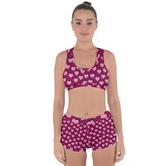 Pattern Pink Abstract Heart Racerback Boyleg Bikini Set by Pakjumat