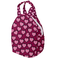 Pattern Pink Abstract Heart Travel Backpack by Pakjumat