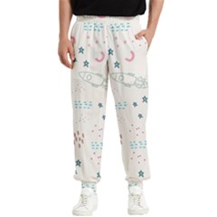 Spaceship Pattern Star Men s Elastic Waist Pants by Pakjumat