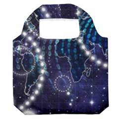 Continents Stars Networks Internet Premium Foldable Grocery Recycle Bag by Pakjumat