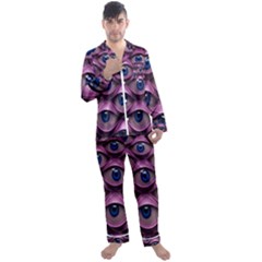 Artistic Eye Psychedelic Men s Long Sleeve Satin Pajamas Set by Modalart