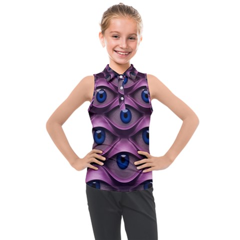 Artistic Eye Psychedelic Kids  Sleeveless Polo T-shirt by Modalart