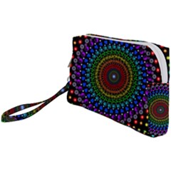 3d Psychedelic Shape Circle Dots Color Wristlet Pouch Bag (small) by Modalart