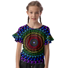 3d Psychedelic Shape Circle Dots Color Kids  Cut Out Flutter Sleeves by Modalart