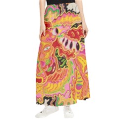 Fantasy Psychedelic Surrealism Trippy Maxi Chiffon Skirt by Modalart