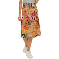 Fantasy Psychedelic Surrealism Trippy Midi Panel Skirt by Modalart