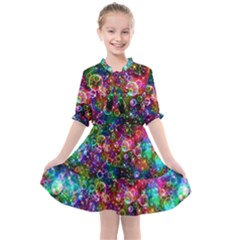 Psychedelic Bubbles Abstract Kids  All Frills Chiffon Dress by Modalart